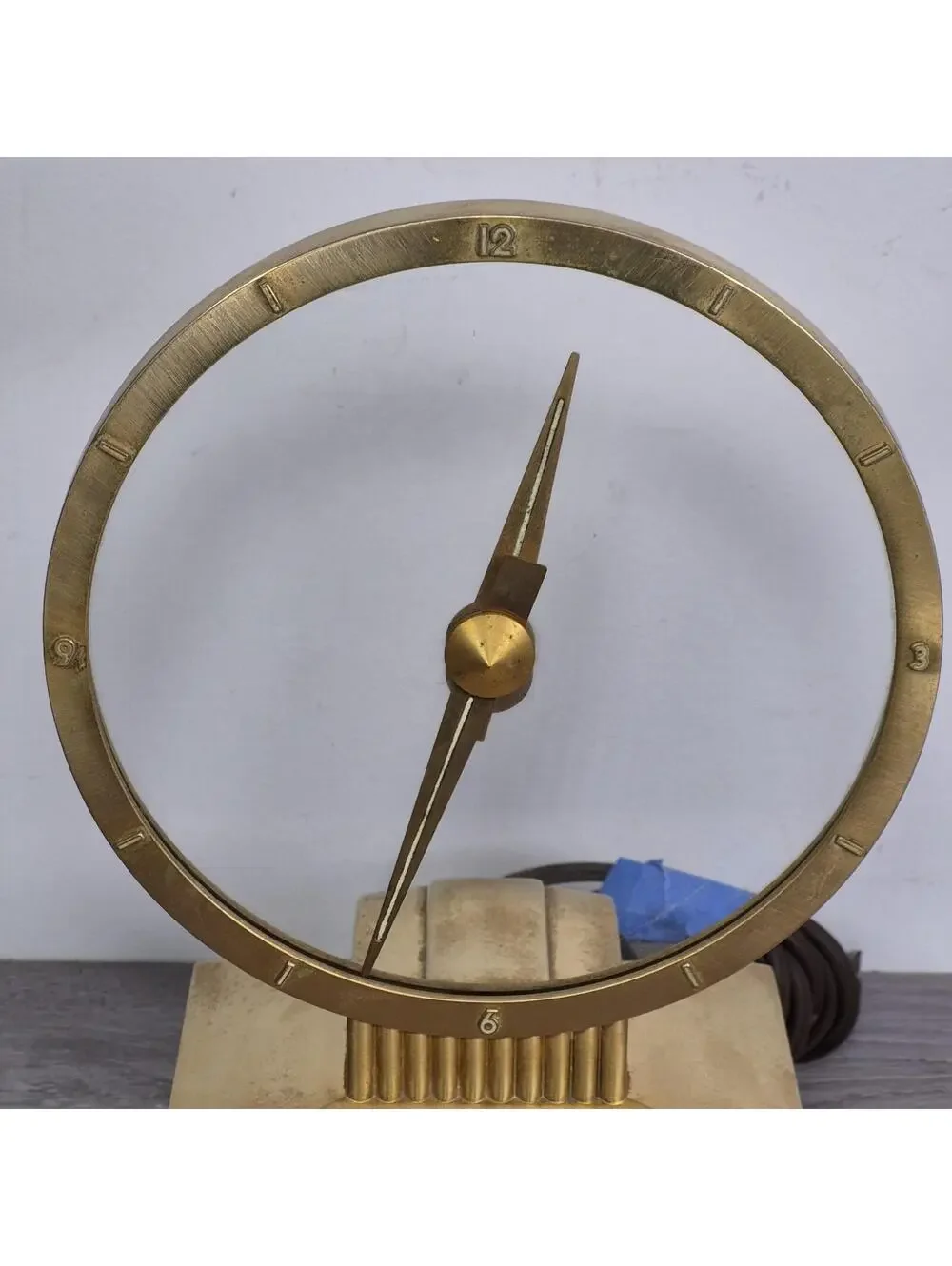Vintage Jefferson Golden Hour Mystery Clock 580-101 Weight Glass Motor
